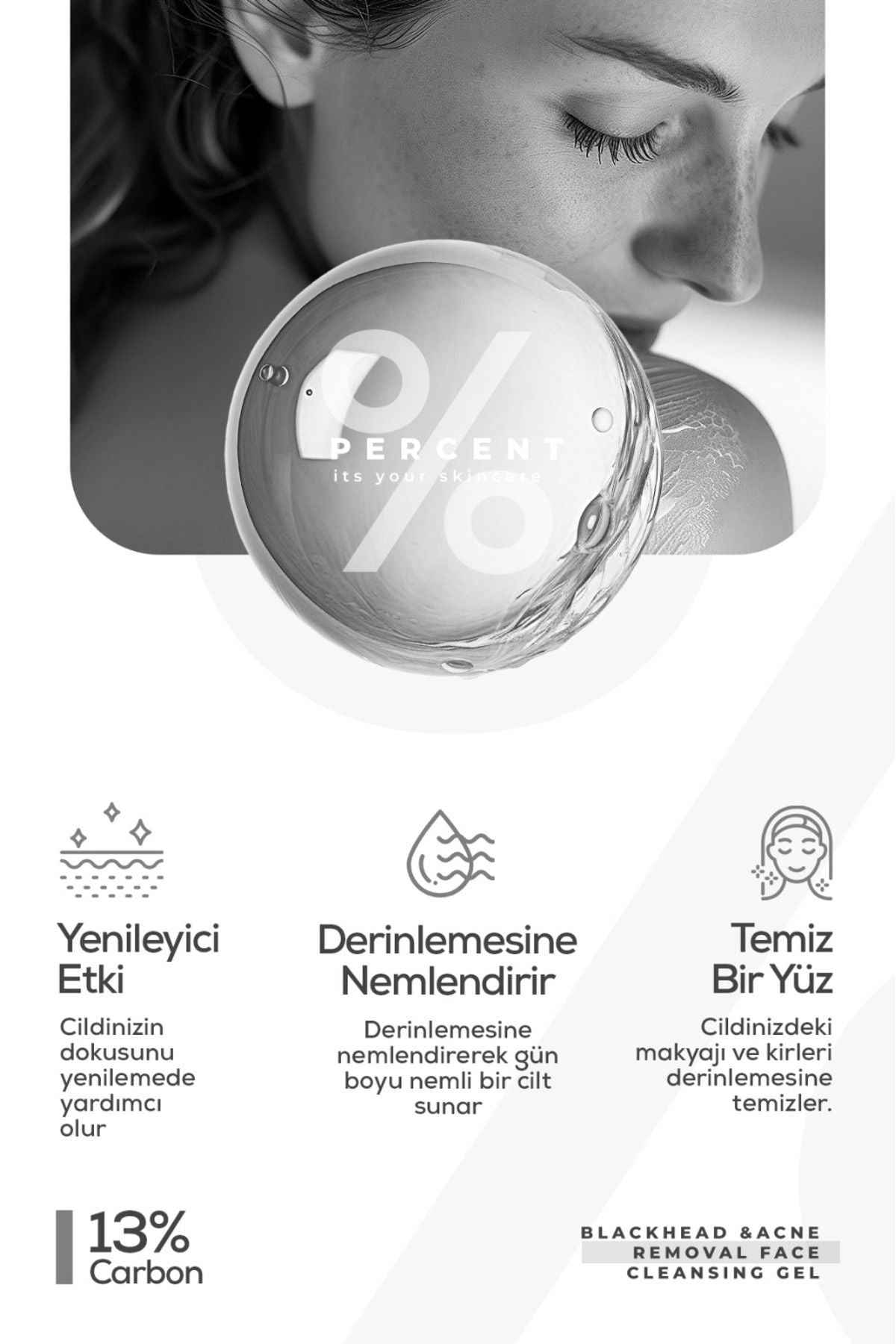Percent Siyah Nokta Karşıtı Yüz Temizleme Jeli