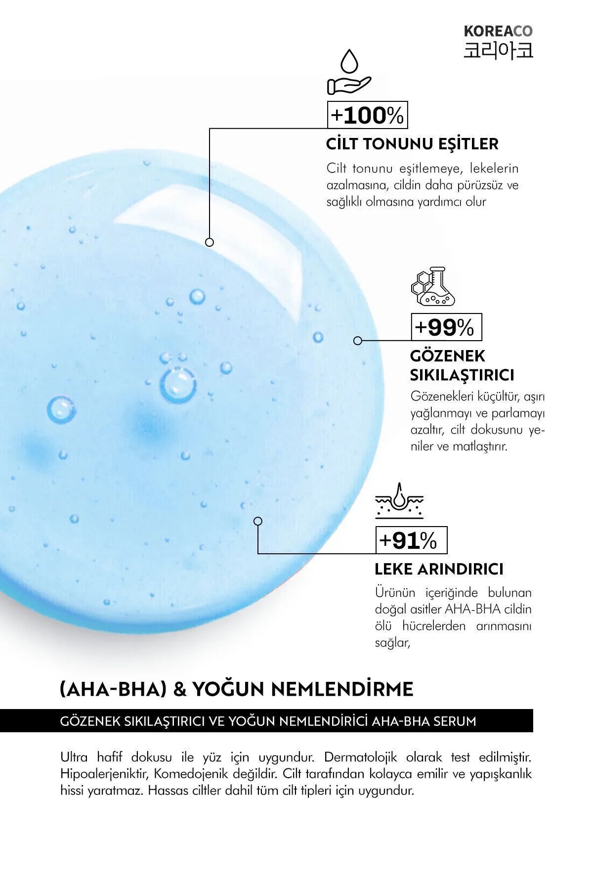 Aha & Bha Canlandırıcı & Gözenek Sıkılaştırıcı Ve Nemlendirici (AHA%10-BHA%2) Ampoule