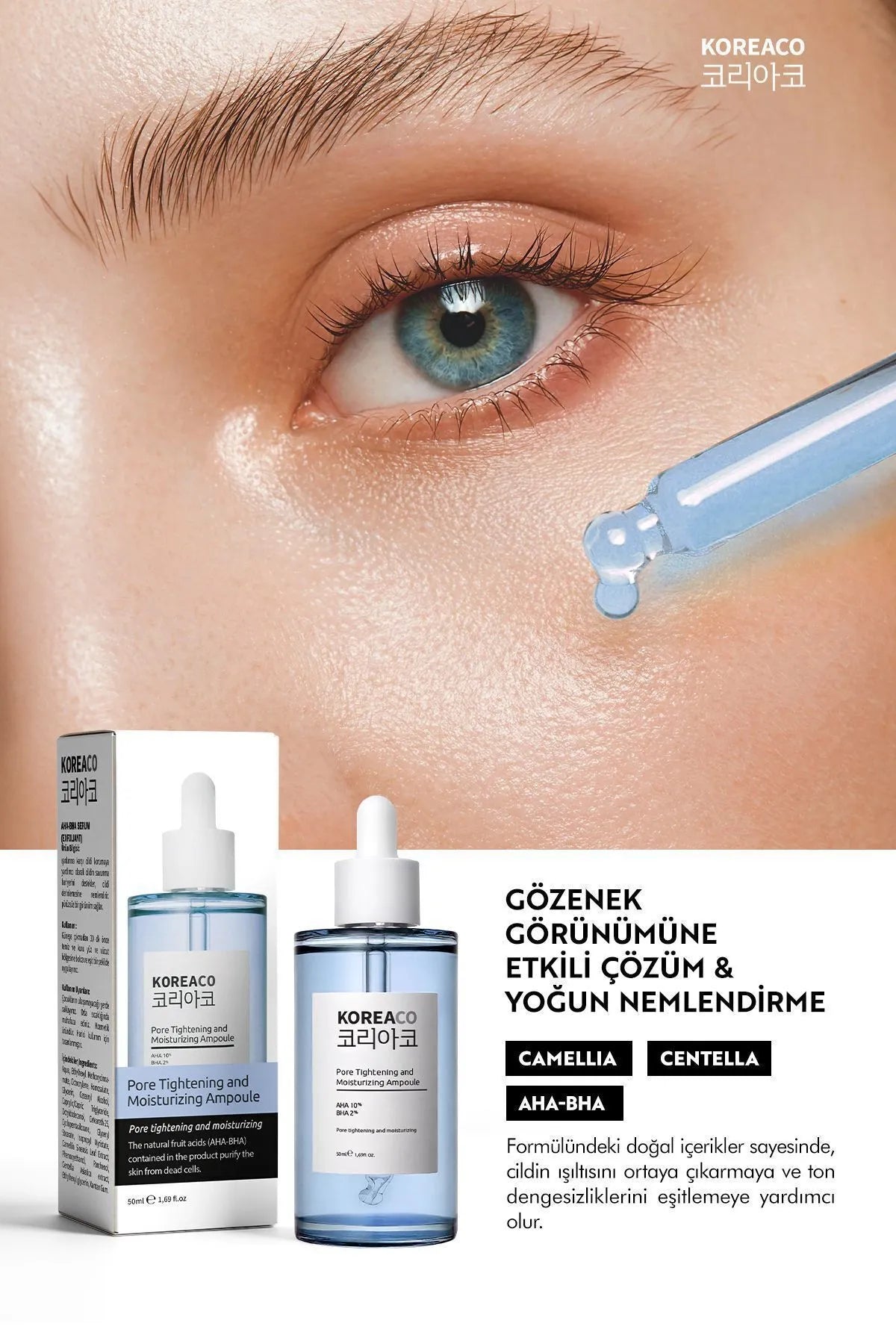 Aha & Bha Canlandırıcı & Gözenek Sıkılaştırıcı Ve Nemlendirici (AHA%10-BHA%2) Ampoule