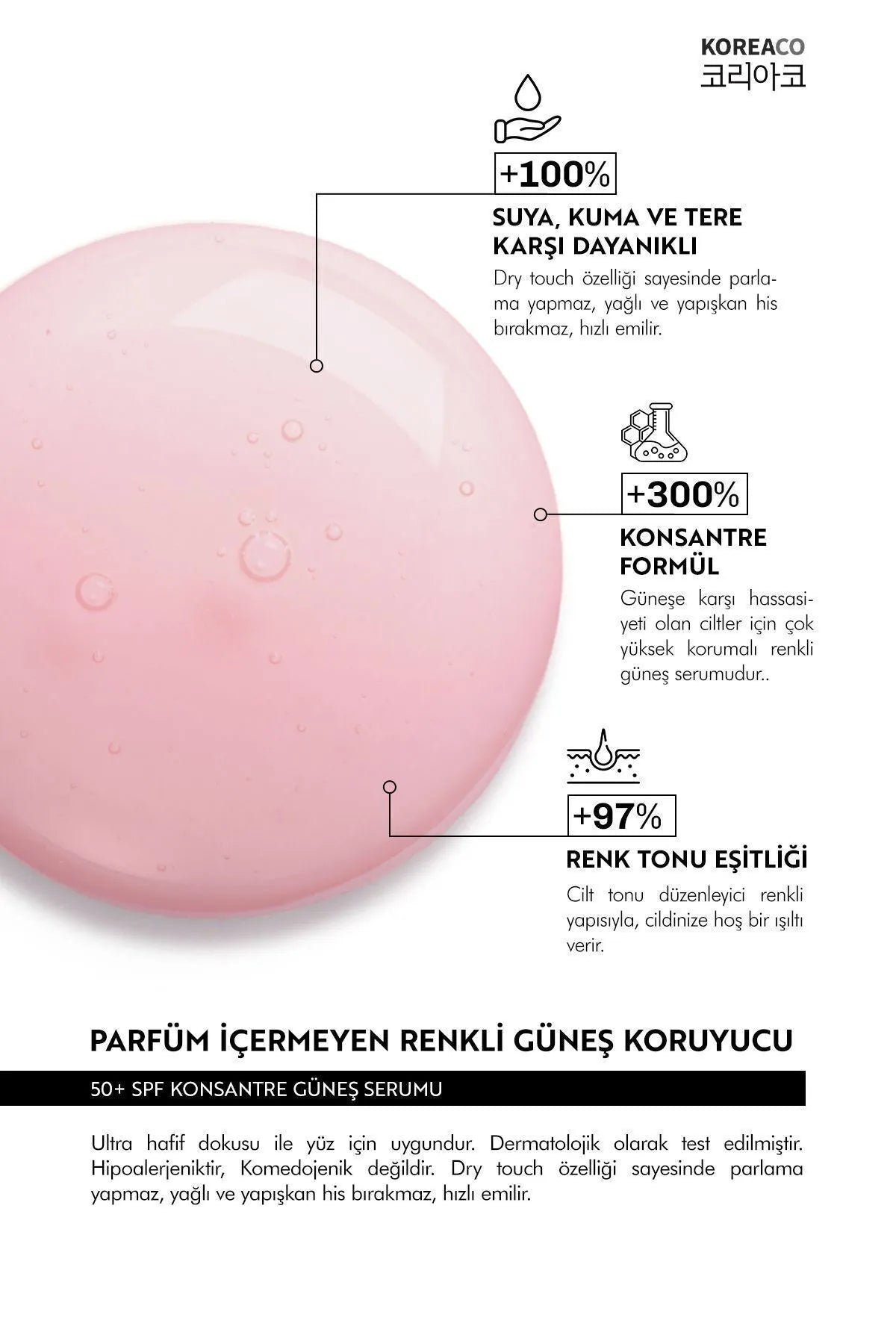 Blocker Pink %100 Saf SPF 50+ Ton Eşitleyici Yüksek UVB+UVA Korumalı 50ml Güneş Serumu