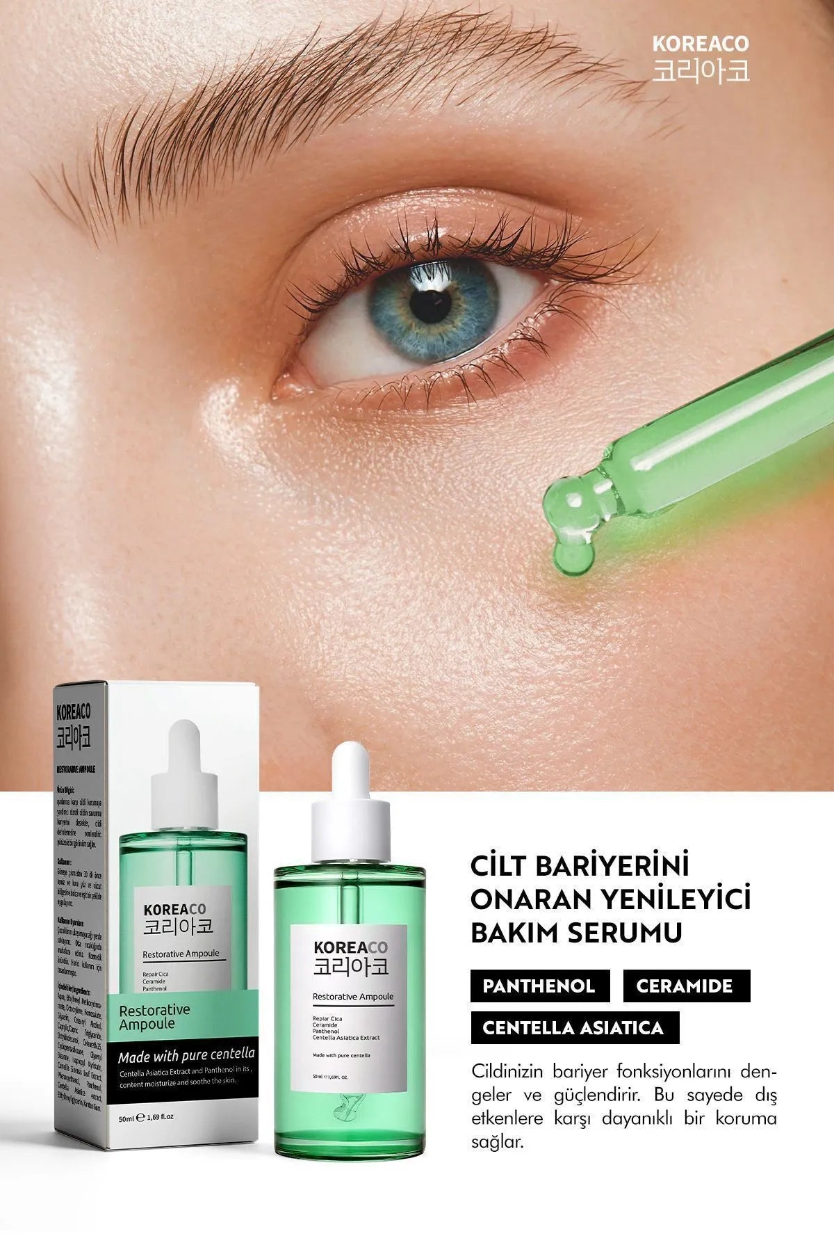 Centella & Cica & Ceramide - Onarıcı, Aydınlatıcı ,24 Saat Nemlendirme Ampoule